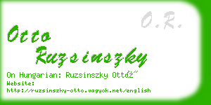 otto ruzsinszky business card